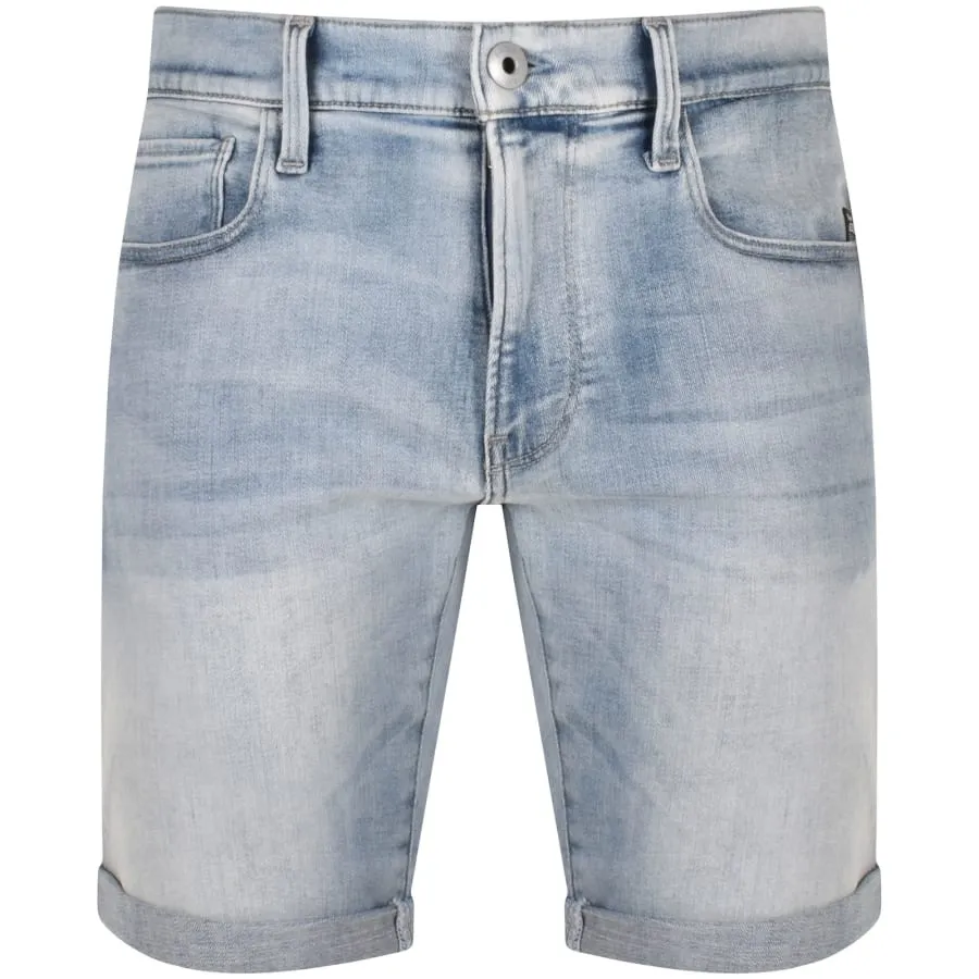 G Star Raw 3301 Slim Shorts Light Wash Blue