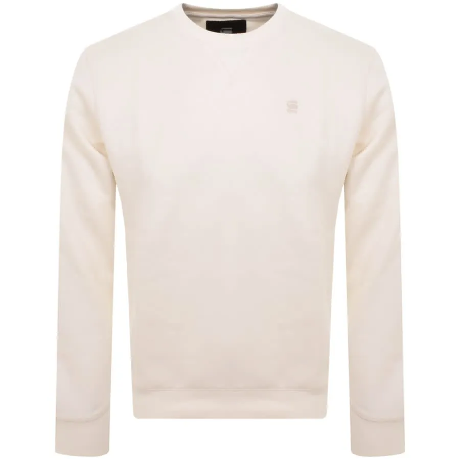 G Star Raw Core Crew Neck Sweatshirt Cream