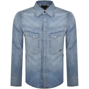 G Star Raw Dakota Regular Long Sleeved Shirt Blue