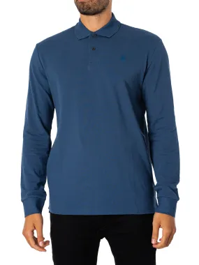 G-Star RAW Dunda Core Longsleeved Polo Shirt - Rank Blue