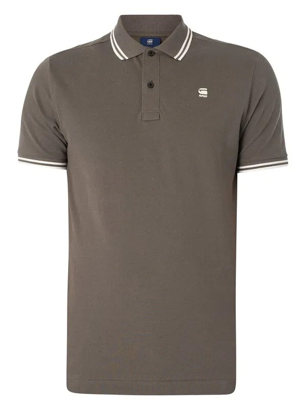 G-Star RAW Dunda Slim Stripe Polo Shirt - Grey