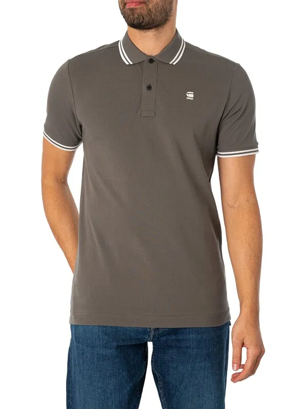 G-Star RAW Dunda Slim Stripe Polo Shirt - Grey