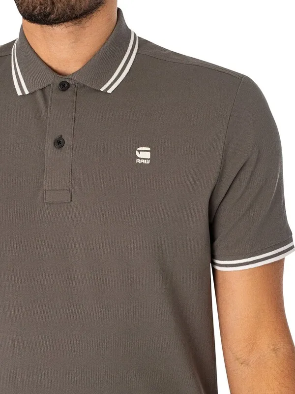 G-Star RAW Dunda Slim Stripe Polo Shirt - Grey