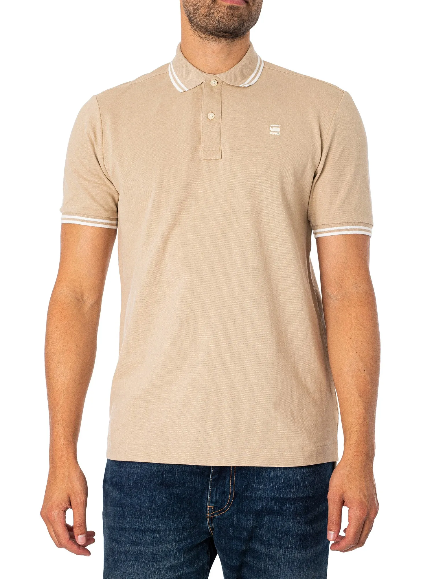 G-Star RAW Dunda Slim Stripe Polo Shirt - Westpoint Khaki