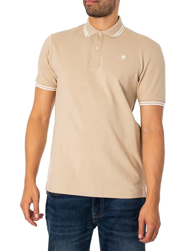 G-Star RAW Dunda Slim Stripe Polo Shirt - Westpoint Khaki