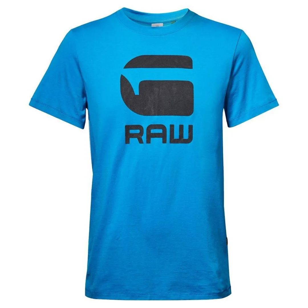 G-Star RAW FLOCK HAMBURGER LOGO R T / Men’s - LIGHT ROYAL BLUE