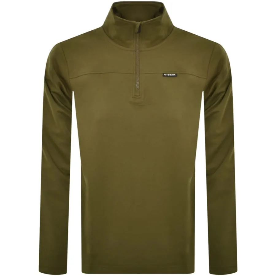 G Star Raw Half Zip Tweeter Sweatshirt Green