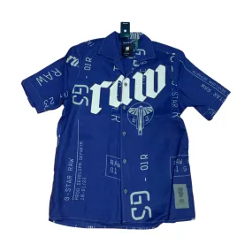 G-Star RAW  HAWAIIAN SERVICE REGULAR SHIRTS / Men’s -IMPERIAL BLUE EXTREME