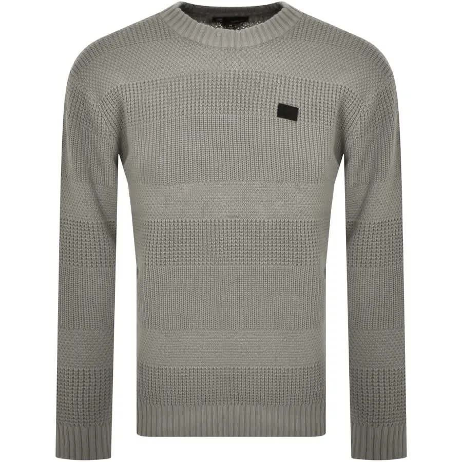 G Star Raw Hori Structure Knit Jumper Grey