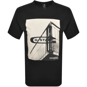 G Star Raw HQ Oldskool Logo T Shirt Black