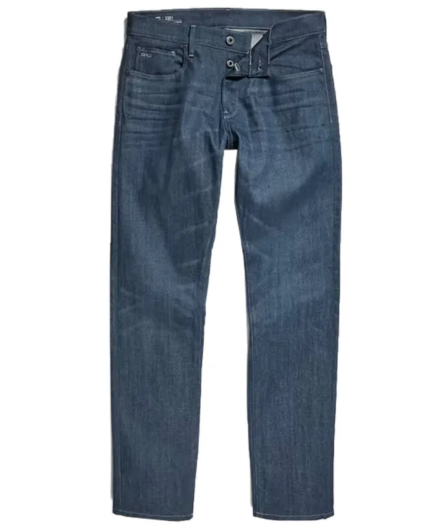 G Star Raw Mens 3301 Straight Tapered Worn in Leaden