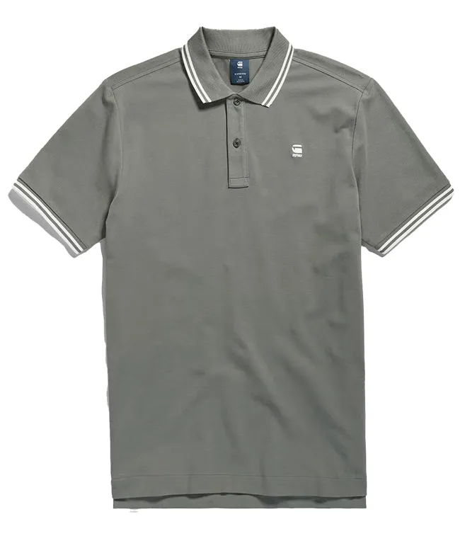 G Star Raw Mens Dunda Slim Stripe Polo Gs Grey