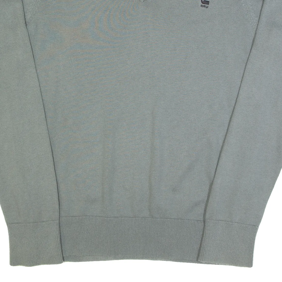 G-STAR RAW Mens Jumper Grey V-Neck Tight Knit L