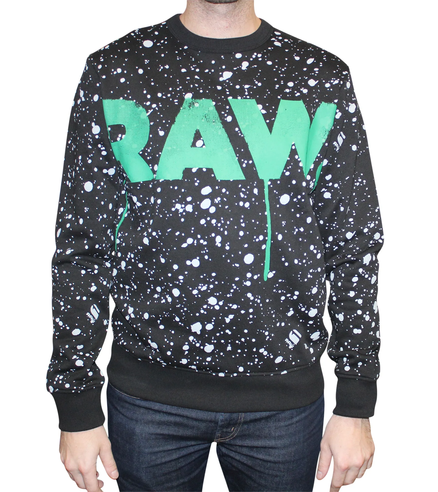 G-Star Raw Men's Raw Logo Splatter Print Sweatshirt