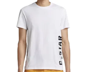 G Star Raw Mens Side Stencil T Shirt White