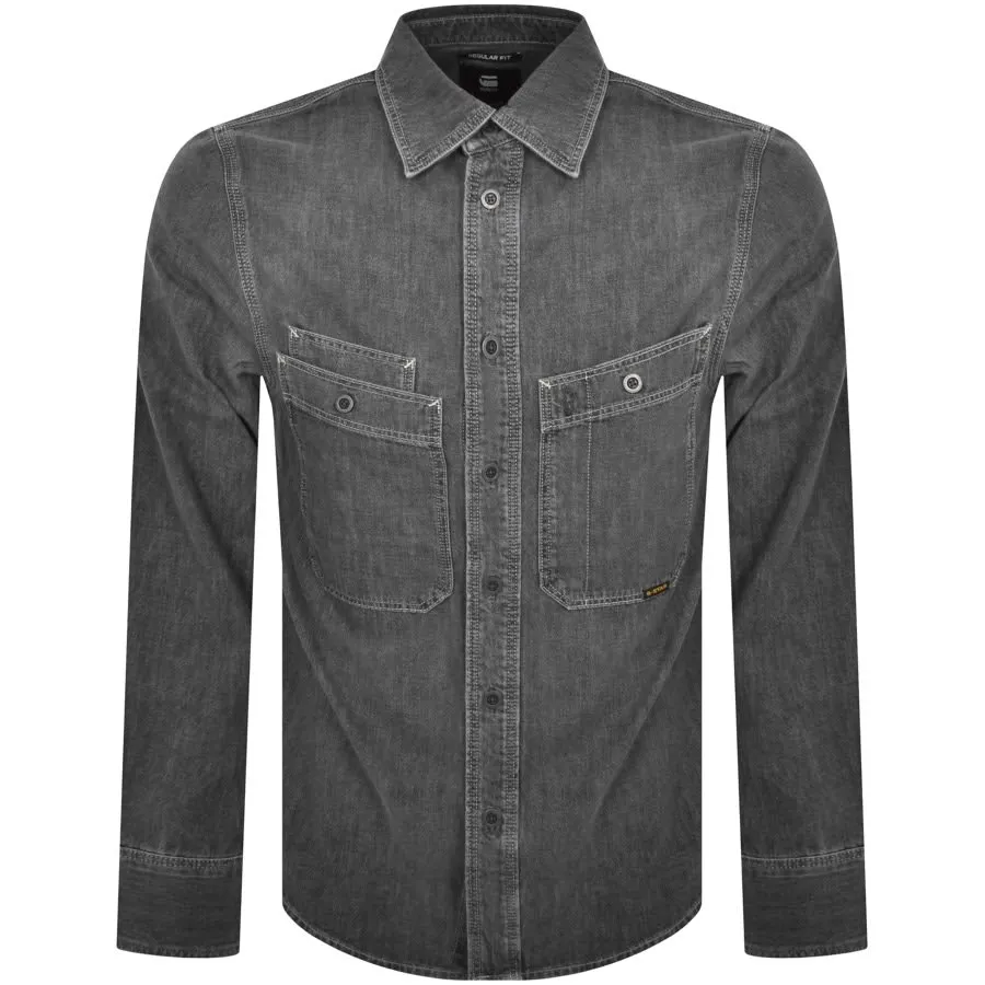 G Star Raw Nimes Regular Long Sleeved Shirt Grey