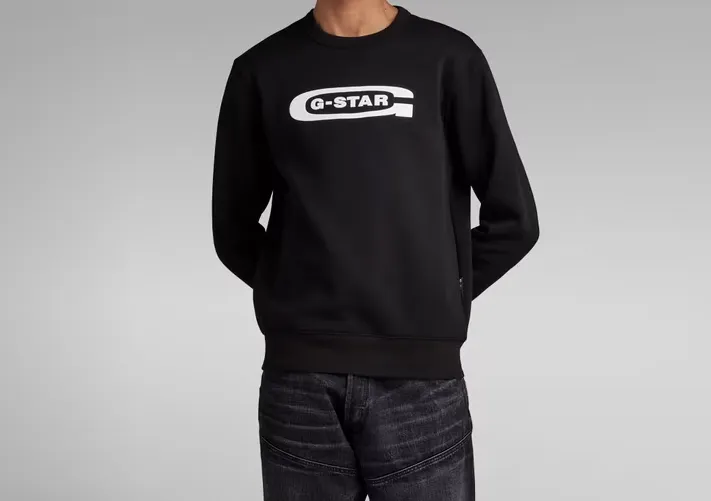 G-Star RAW OLD SCHOOL  LOGO R SW / Men’ -DK BLACK