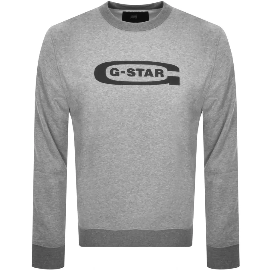 G Star Raw Old School Logo Sweatshirt Grey