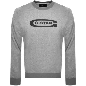 G Star Raw Old School Logo Sweatshirt Grey