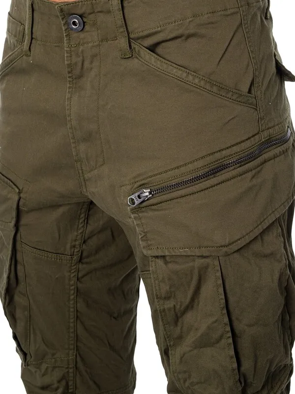 G-Star RAW Rovic Zip 3D Straight Tapered Cargos - Dark Bronze Green