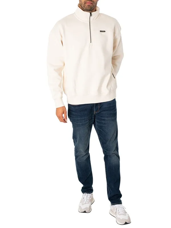 G-Star RAW Skipper Loose Fit 1/4 Zip Sweatshirt - Eggnog