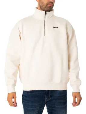 G-Star RAW Skipper Loose Fit 1/4 Zip Sweatshirt - Eggnog