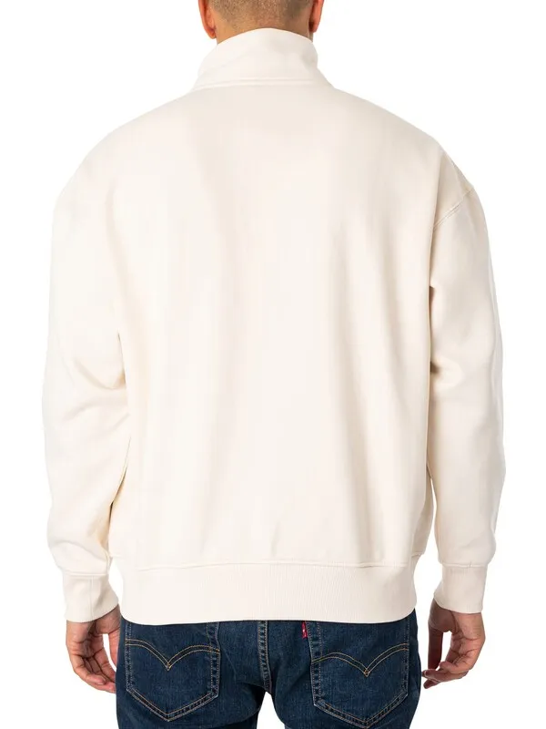 G-Star RAW Skipper Loose Fit 1/4 Zip Sweatshirt - Eggnog