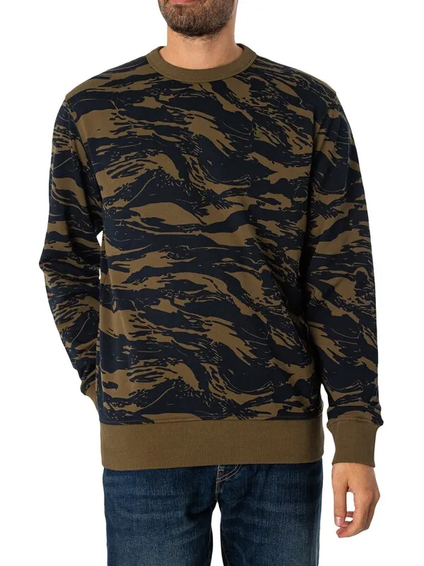 G-Star RAW Tiger Camo Sweatshirt - Shadow Olive