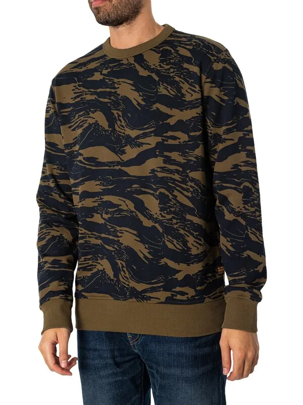 G-Star RAW Tiger Camo Sweatshirt - Shadow Olive