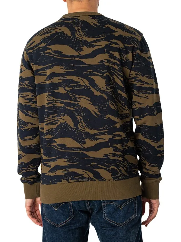 G-Star RAW Tiger Camo Sweatshirt - Shadow Olive