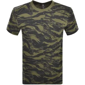 G Star Raw Tiger Camo T Shirt Green