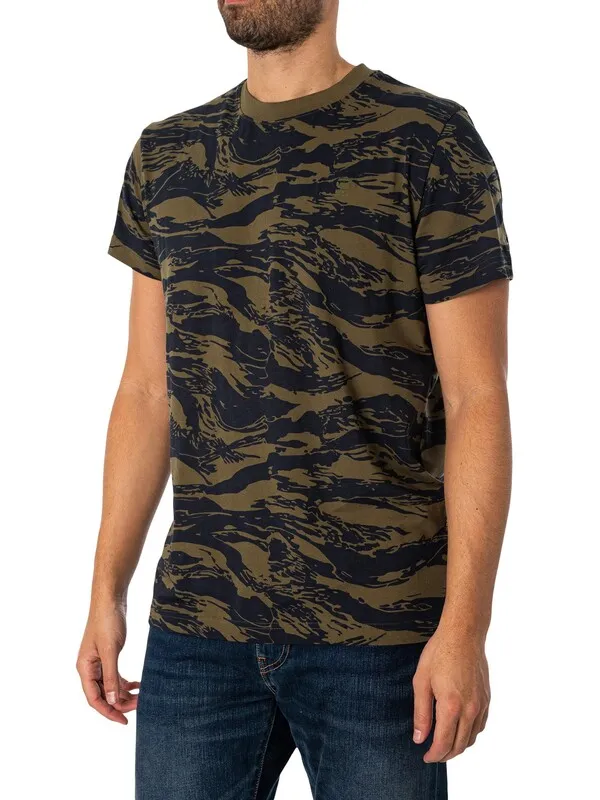 G-Star RAW Tiger Camo T-Shirt - Shadow Olive