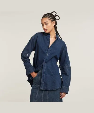 G-Star RAW Women Modular Shirt Dark blue Size XS