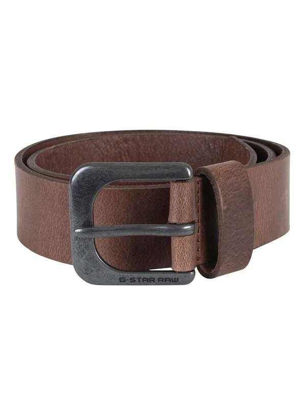 G-Star RAW Zed Belt - Dark Brown/Black Metal