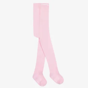 Girls Pale Pink Cotton Knitted Tights