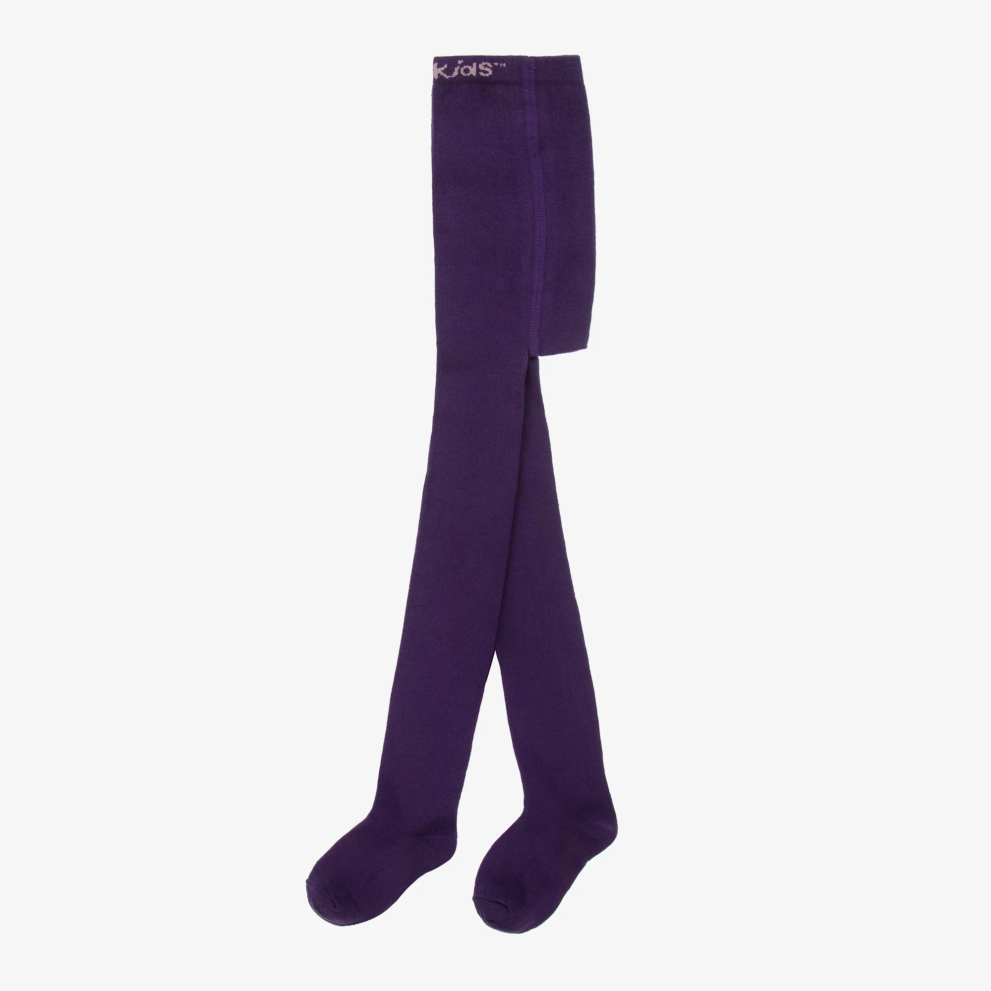 Girls Purple Cotton Knitted Tights