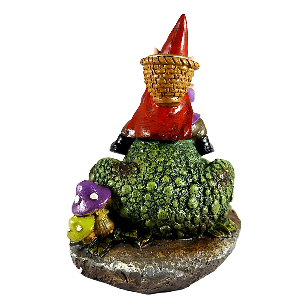 Gnome Riding Toad Backflow Incense Burner