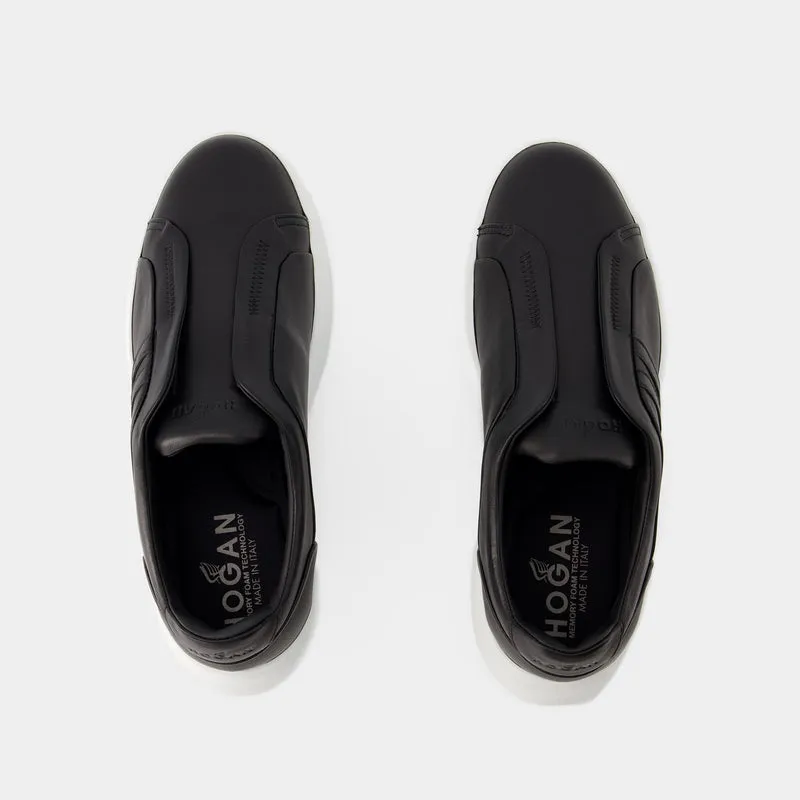 H580 Slip On - Hogan - Leather - Black