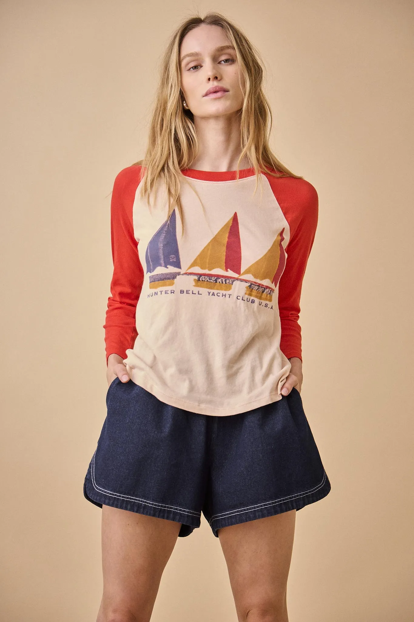 H.B. Yacht Club Raglan Tee