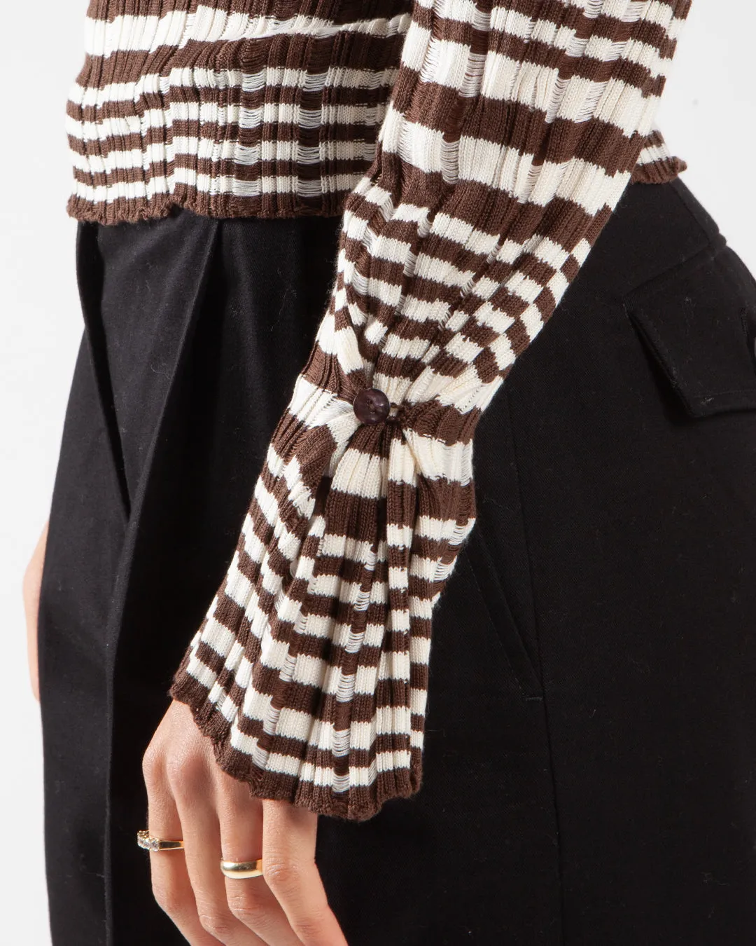 Holzweiler Rib Stripe Turtleneck Brown Mix