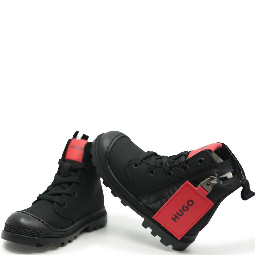 Hugo Boss Black Zipper Combat Boot