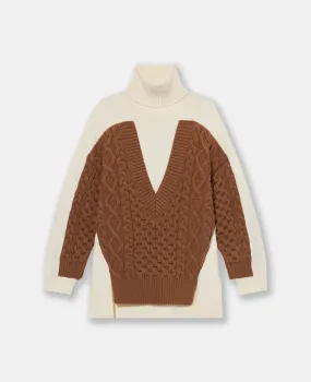 Hybrid Panel Turtleneck Jumper