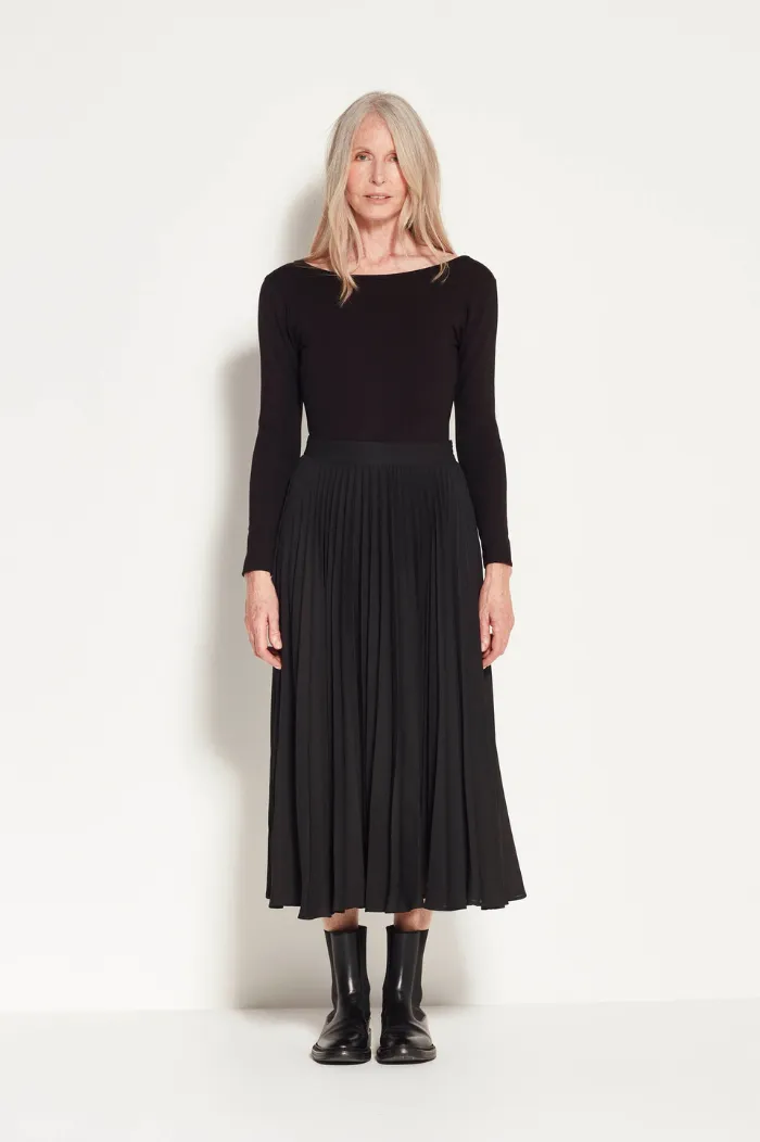 Juliette Hogan Black Posey Pleat Skirt