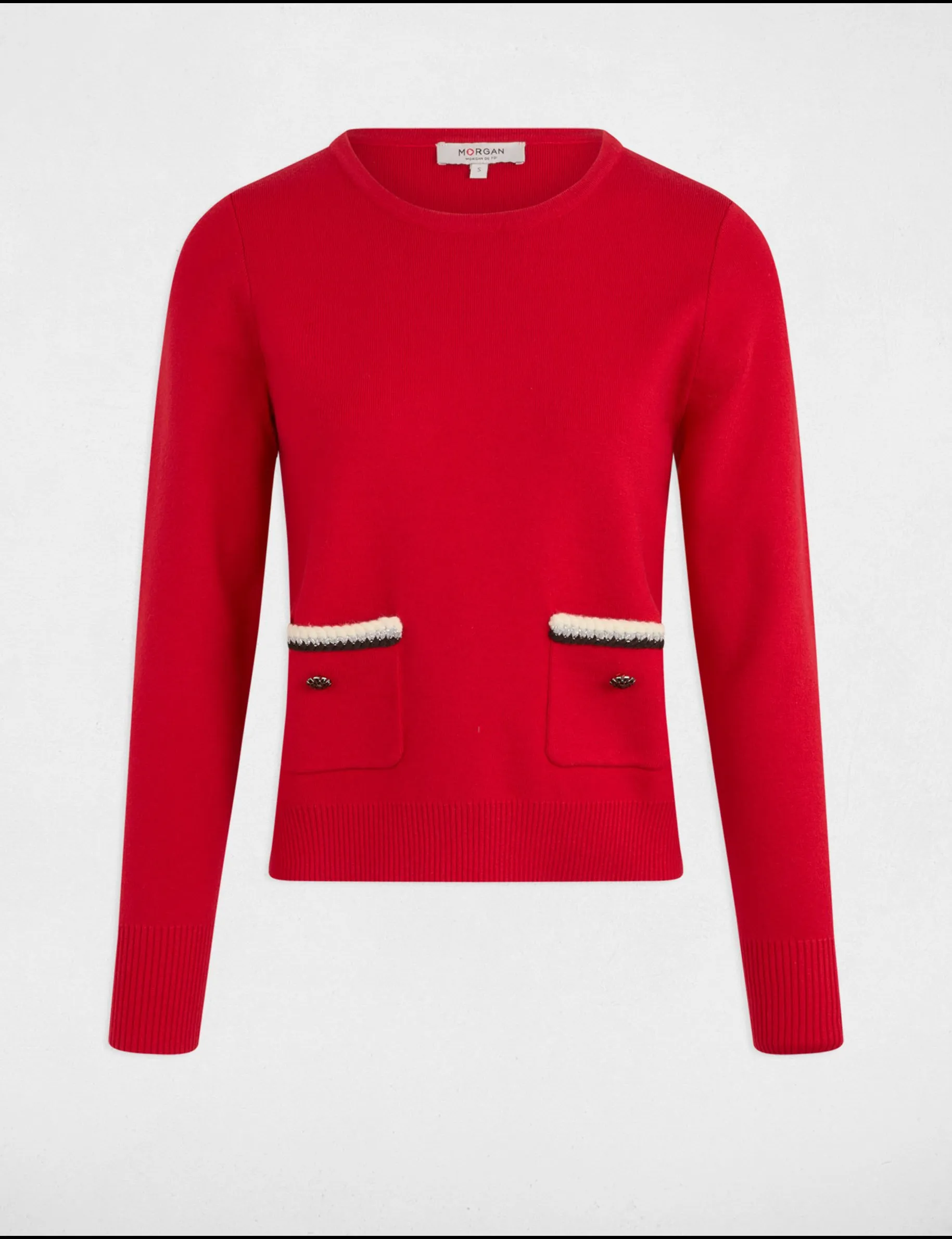 Jumper round neck long sleeves red women