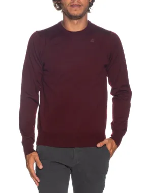 K-Way K6113bw Sebastien Maglia Uomo Merino Bordeaux