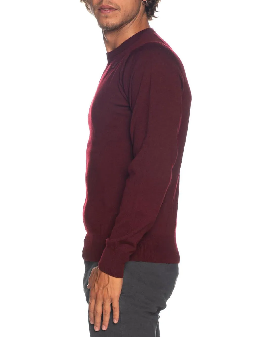 K-Way K6113bw Sebastien Maglia Uomo Merino Bordeaux