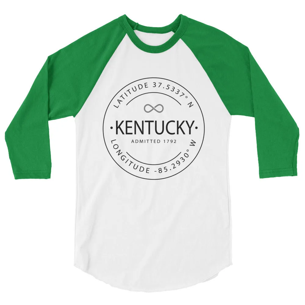 Kentucky - 3/4 Sleeve Raglan Shirt - Latitude & Longitude