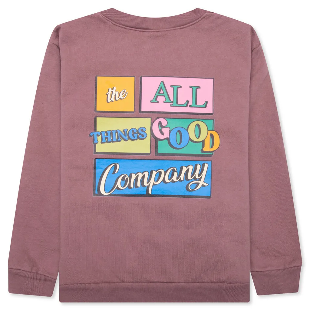 Kids Sitcom Crewneck - Mauve