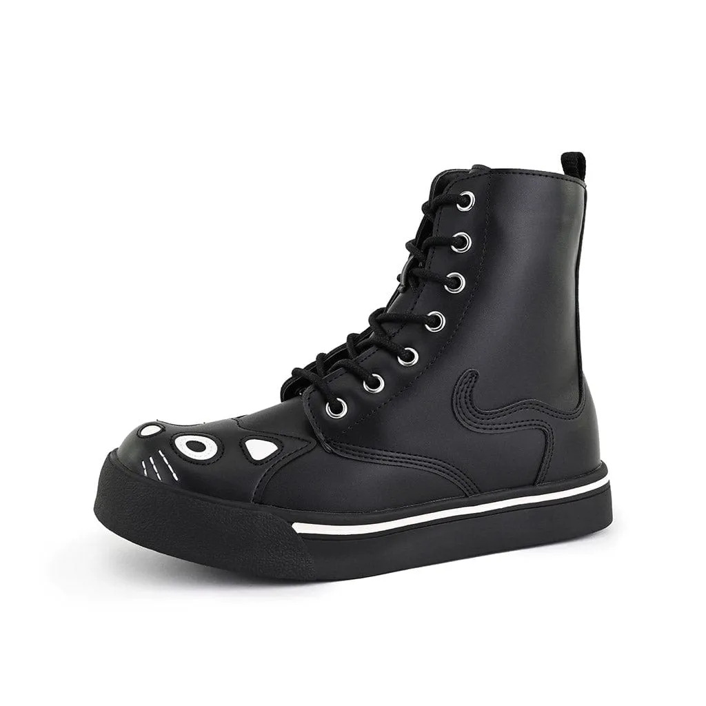 Kitty Combat Boot Black Vegan Leather