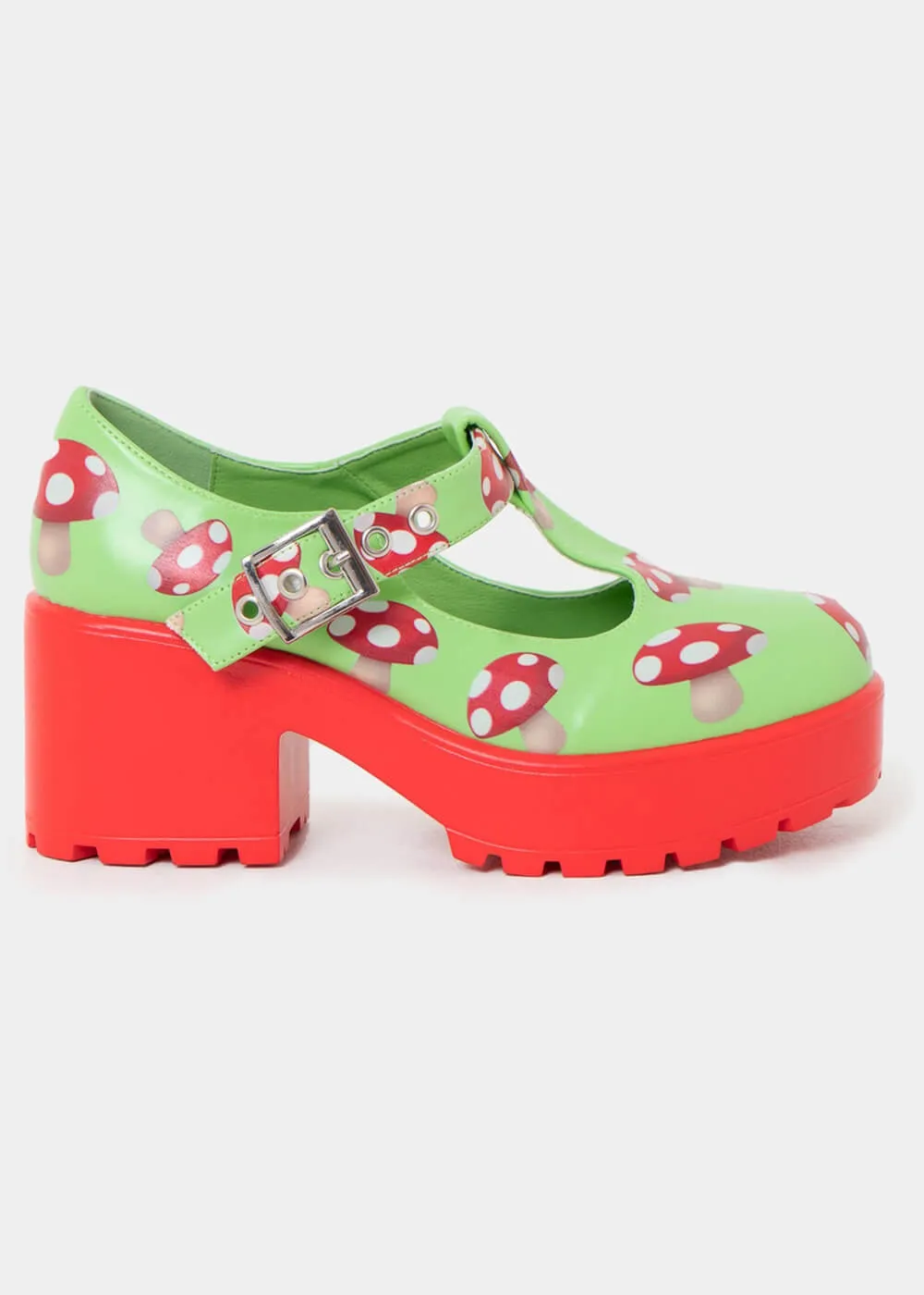 Koi Footwear Sai Toad Mushroom Mary Janes Pumps Green